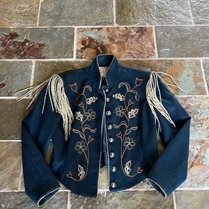 VINTAGE Double D Ranchwear WooL Embroidered - Leather Fringed Jacket